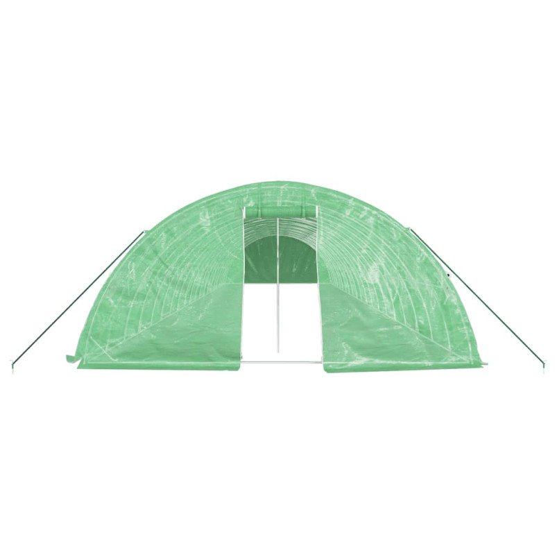 vidaXL Fóliovník s oceľovým rámom zelený 100 m² 20x5x2,3 m