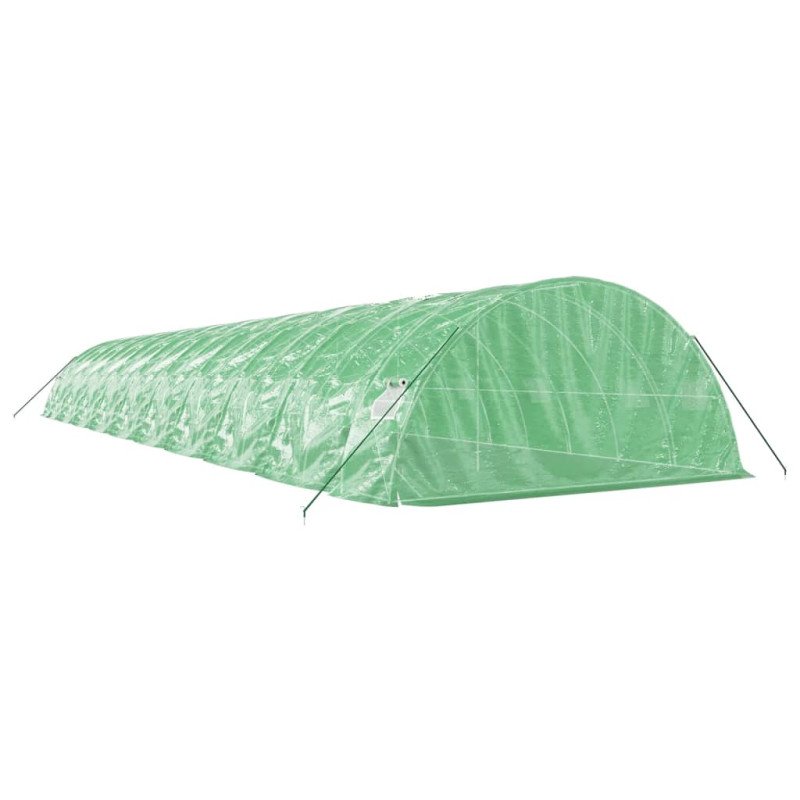 vidaXL Fóliovník s oceľovým rámom zelený 100 m² 20x5x2,3 m