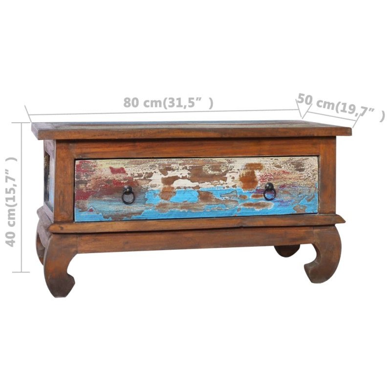 vidaXL Konferenčný stolík 80x50x40 cm recyklovaný tík