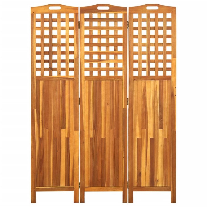 vidaXL 3-panelový paraván 121x2x170 cm masívne akáciové drevo