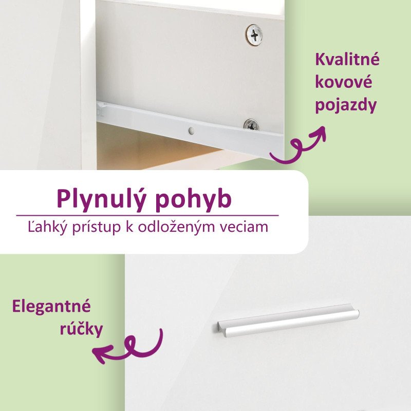 vidaXL Toaletný stolík s LED lesklý biely 86,5x35x136 cm