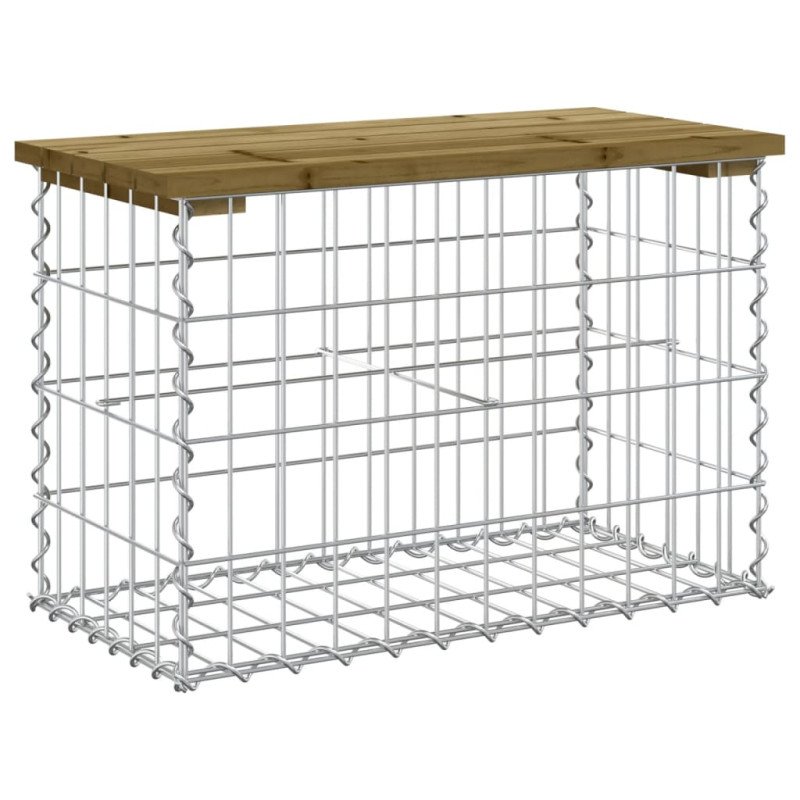 vidaXL Záhradná lavička gabiónový dizajn 63x31,5x42cm impreg. borovica