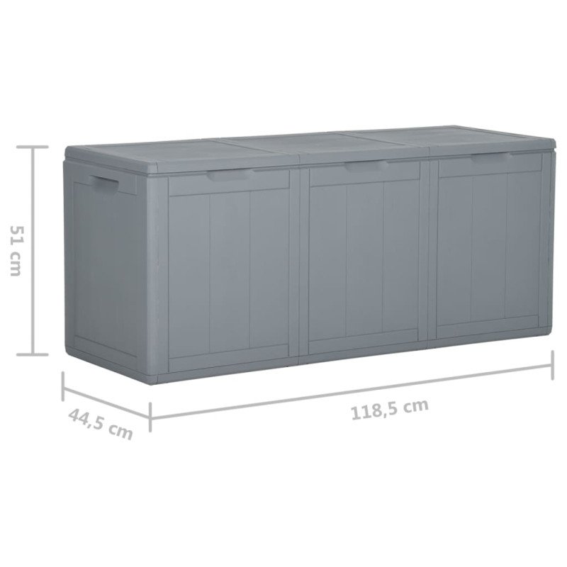 vidaXL Záhradný úložný box 270 l, sivý, PP ratan