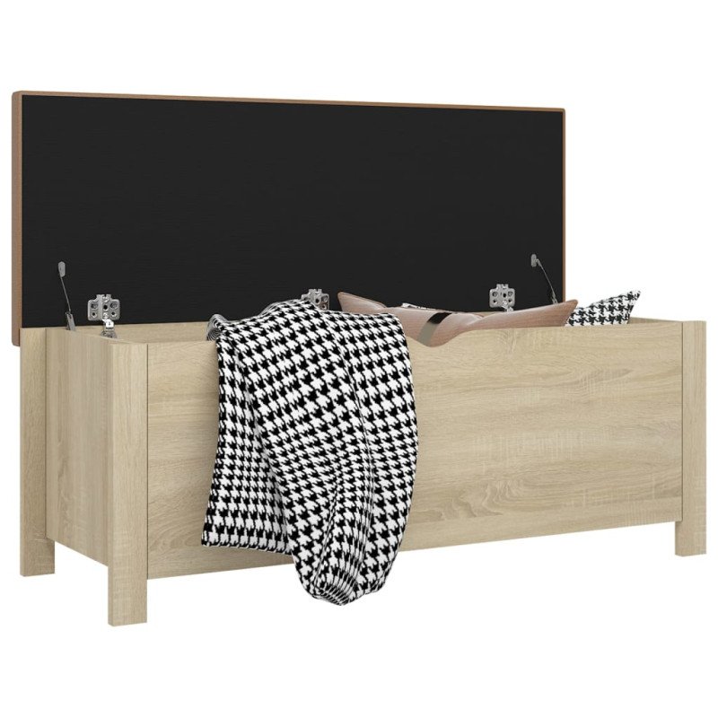 vidaXL Úložný box s vankúšom dub sonoma 105x40x45 cm drevotrieska 