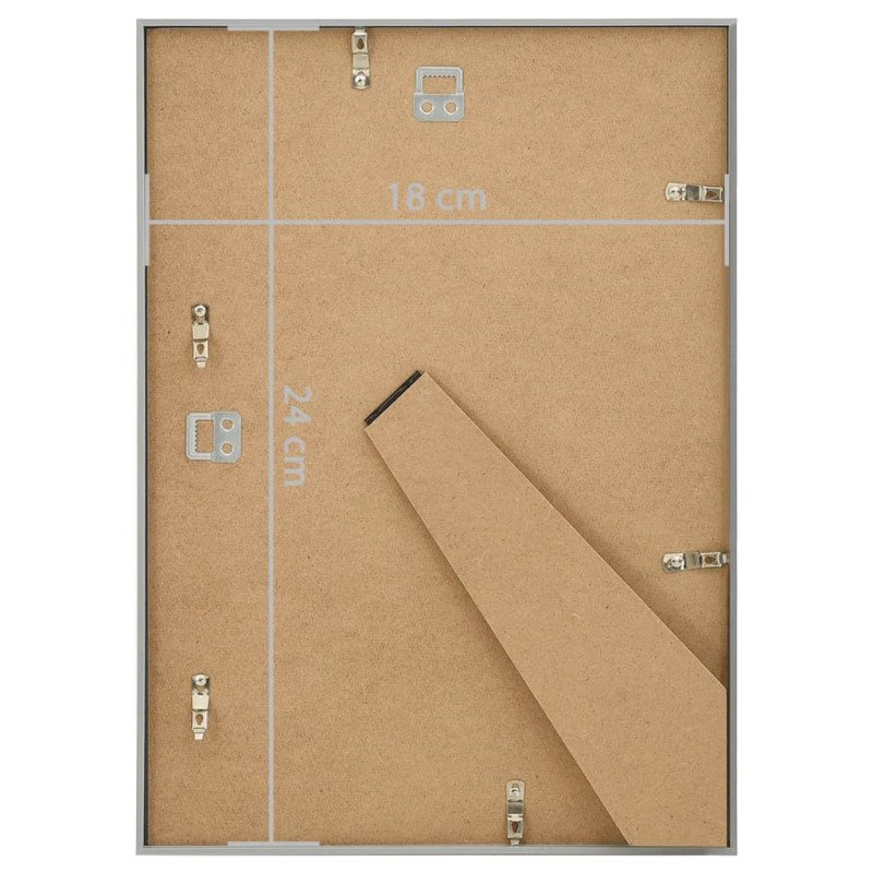 vidaXL Fotorámiky na stenu alebo stôl 3 ks strieborné 18x24 cm MDF