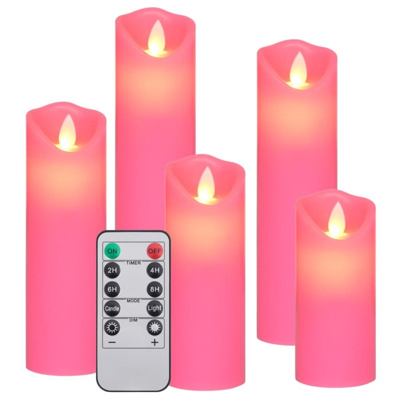 vidaXL Sada 5 elektrických LED sviečok s ovládaním, teplá biela