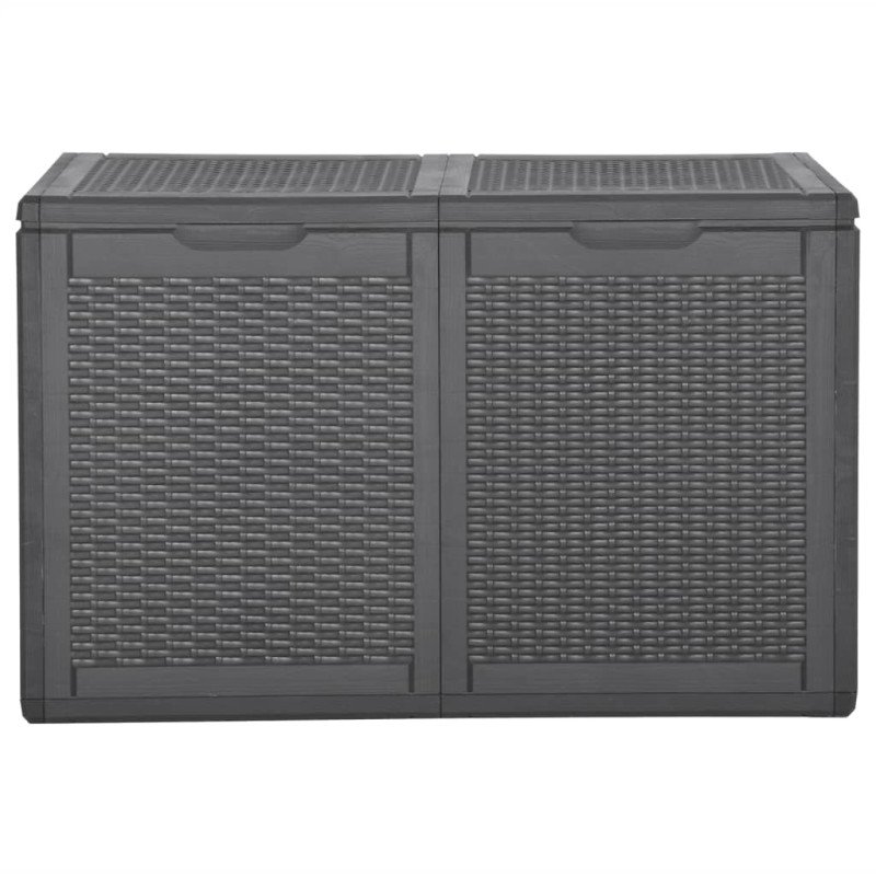 vidaXL Záhradný úložný box 180 l, čierny, PP ratan