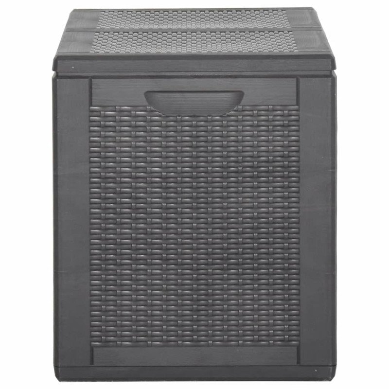 vidaXL Záhradný úložný box 180 l, čierny, PP ratan