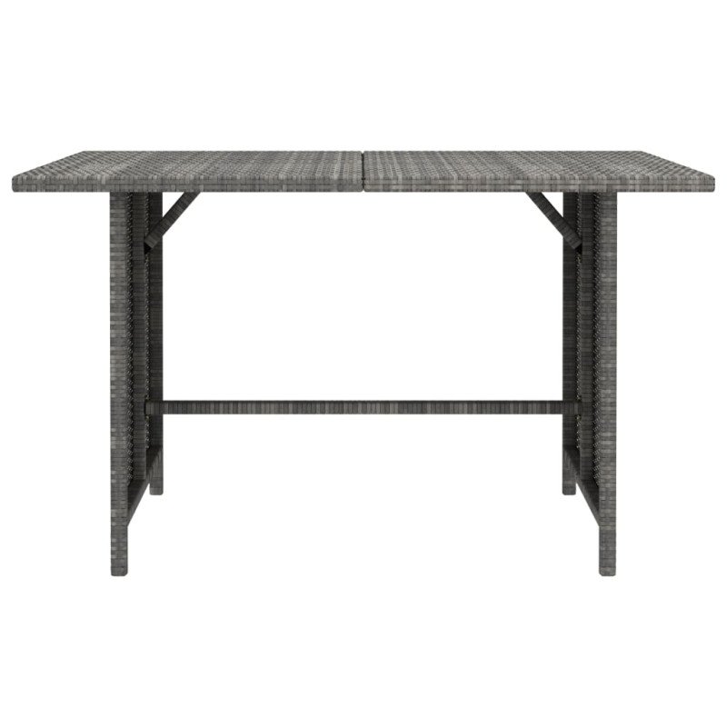 vidaXL Záhradný jedálenský stôl sivý 110x70x65 cm polyratan