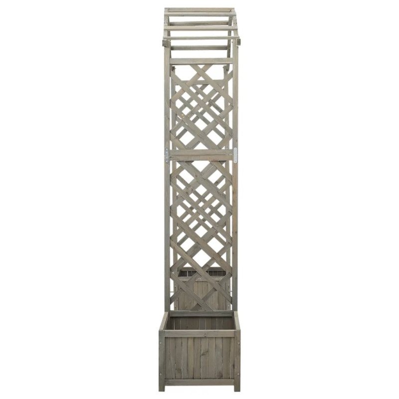 vidaXL Záhradná pergola s kvetináčom sivý jedľový masív