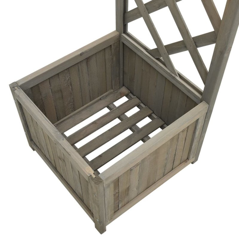 vidaXL Záhradná pergola s kvetináčom sivý jedľový masív