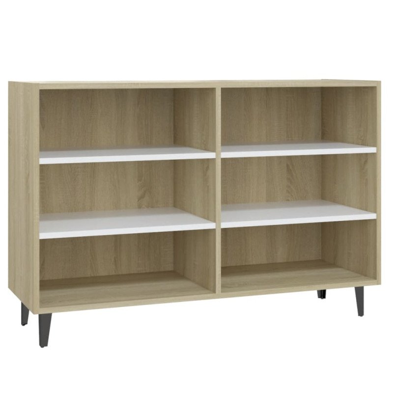 vidaXL Komoda, biela a dub sonoma 103,5x35x70 cm, kompozitné drevo