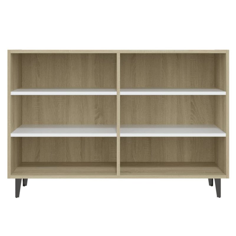vidaXL Komoda, biela a dub sonoma 103,5x35x70 cm, kompozitné drevo