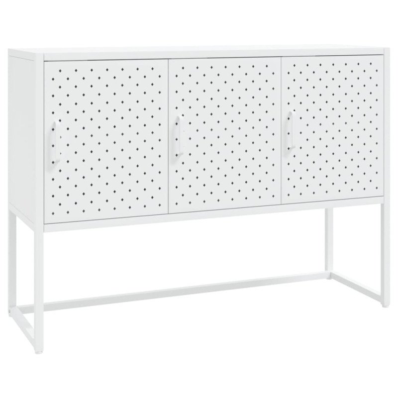 vidaXL Komoda biela 105x35x75 cm oceľ