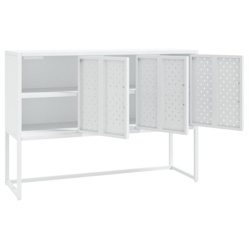 vidaXL Komoda biela 105x35x75 cm oceľ