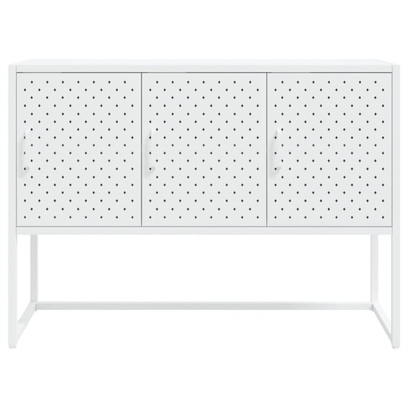 vidaXL Komoda biela 105x35x75 cm oceľ