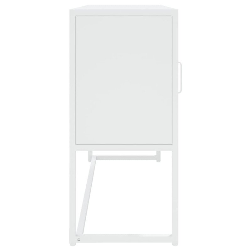 vidaXL Komoda biela 105x35x75 cm oceľ