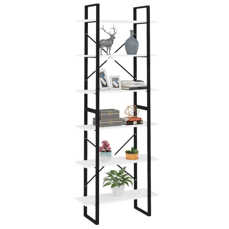 vidaXL Vysoký regál biely 80x30x210 cm drevotrieska