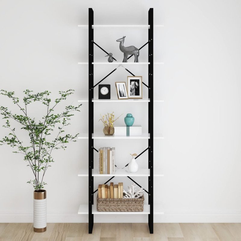 vidaXL Vysoký regál biely 80x30x210 cm drevotrieska