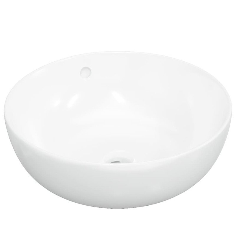 vidaXL Umývadlo biele 44x17 cm keramické okrúhle