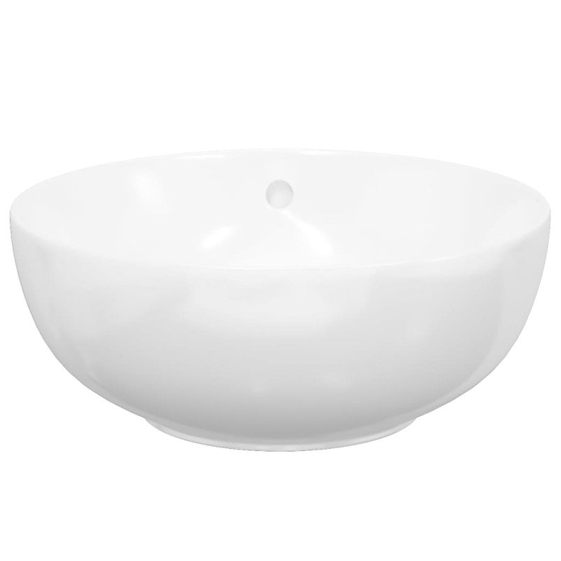 vidaXL Umývadlo biele 44x17 cm keramické okrúhle