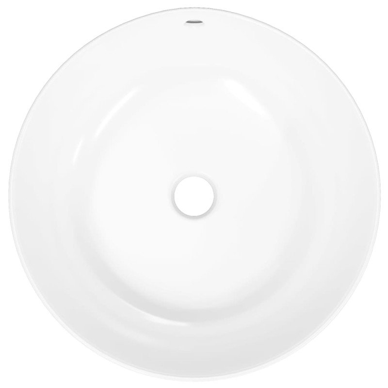 vidaXL Umývadlo biele 44x17 cm keramické okrúhle