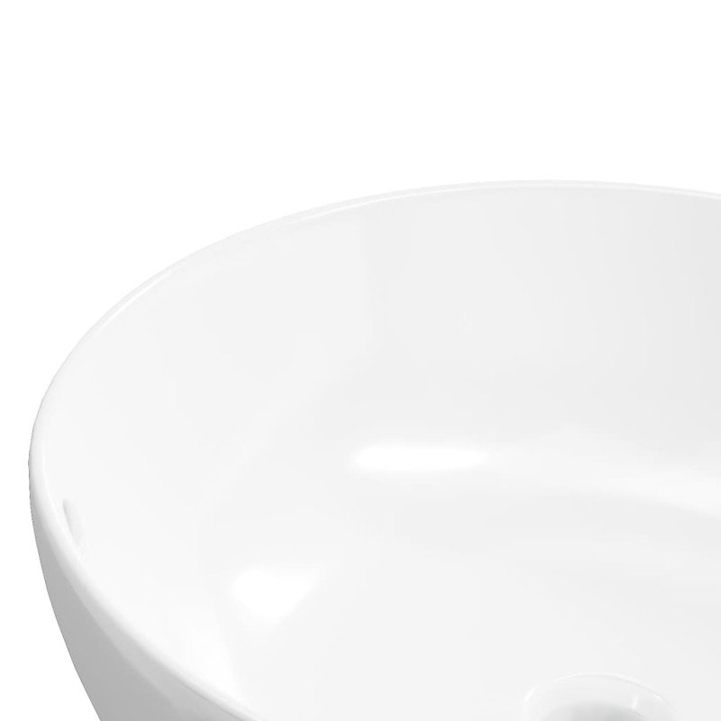 vidaXL Umývadlo biele 44x17 cm keramické okrúhle