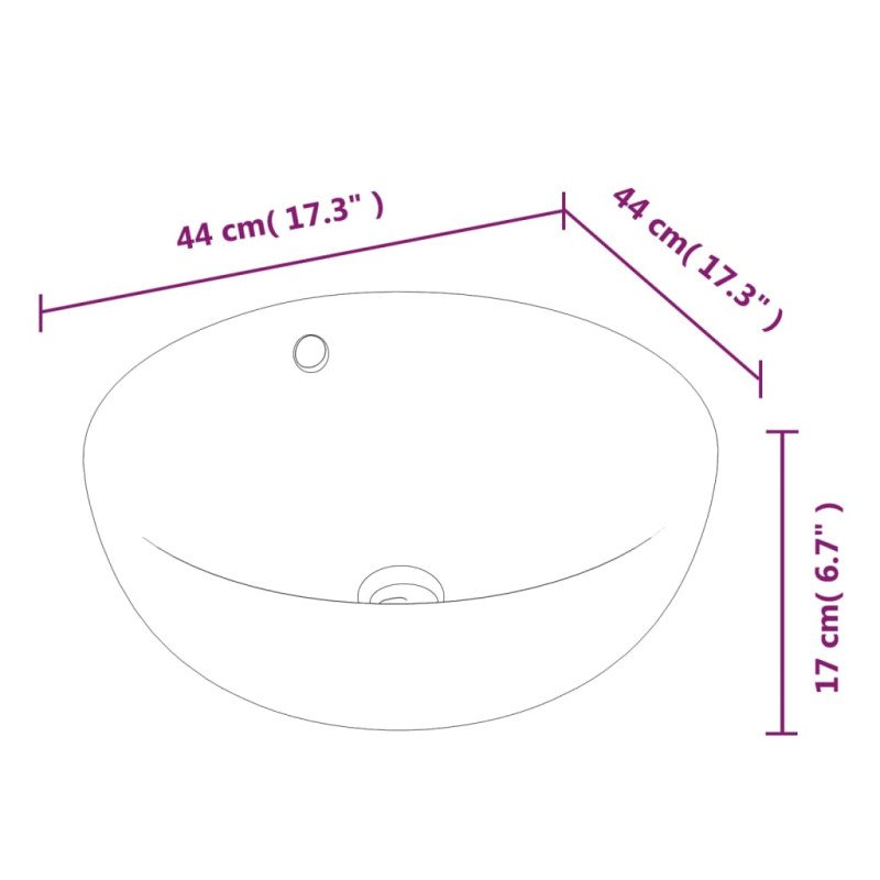 vidaXL Umývadlo biele 44x17 cm keramické okrúhle