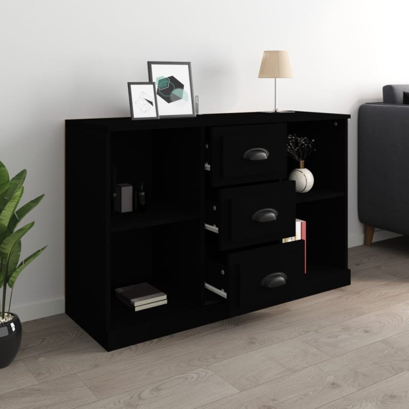 vidaXL Komoda čierna 104,5x35,5x67,5 cm kompozitné drevo