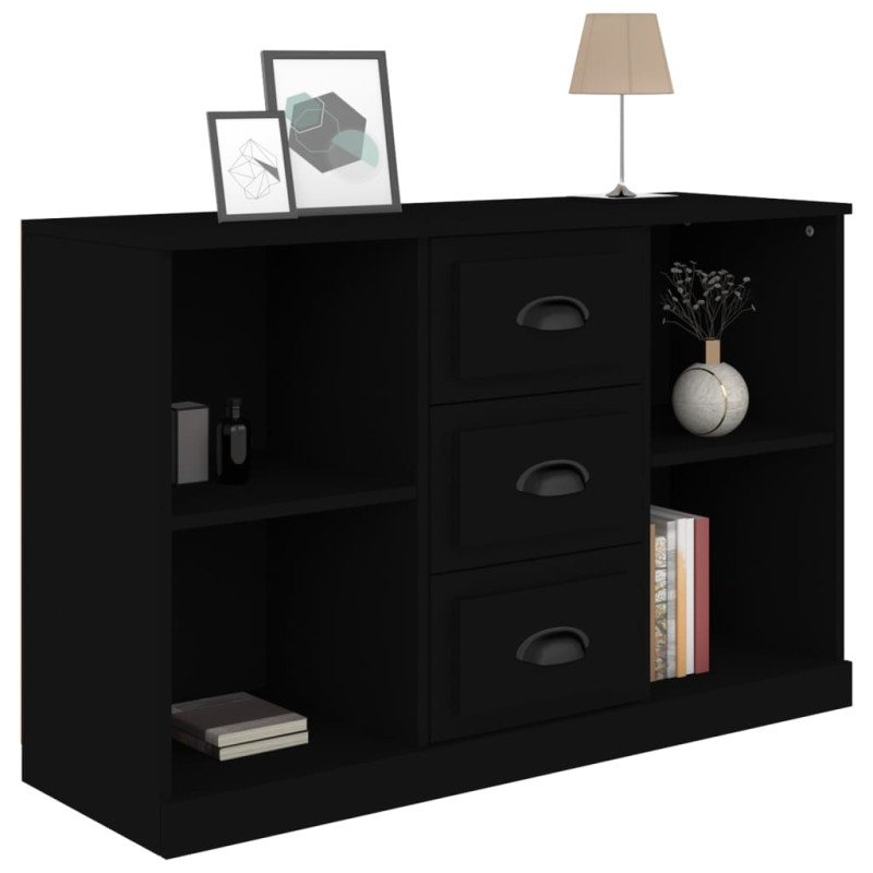 vidaXL Komoda čierna 104,5x35,5x67,5 cm kompozitné drevo