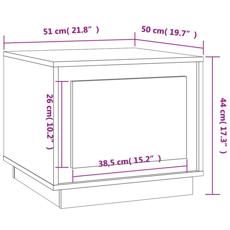 vidaXL Konferenčný stolík dub sonoma 51x50x44 cm spracované drevo