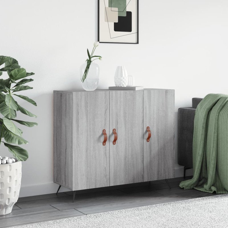 vidaXL Komoda sivý dub sonoma 90x34x80 cm kompozitné drevo