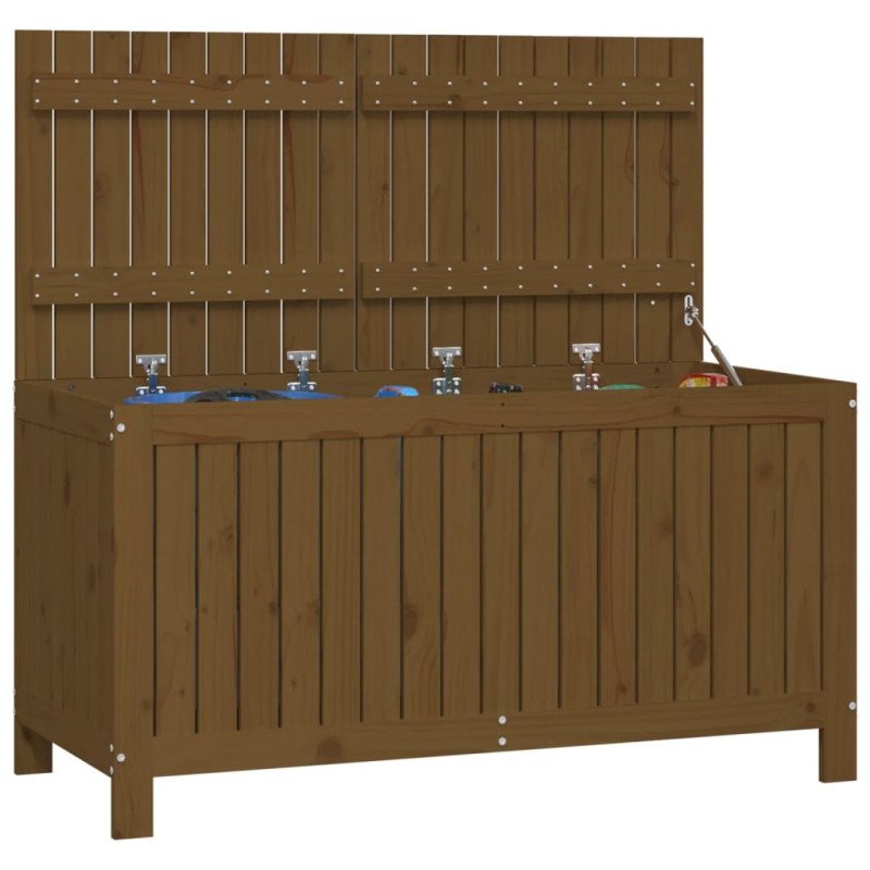 vidaXL Záhradný úložný box medovo-hnedý 121x55x64 cm masívna borovica
