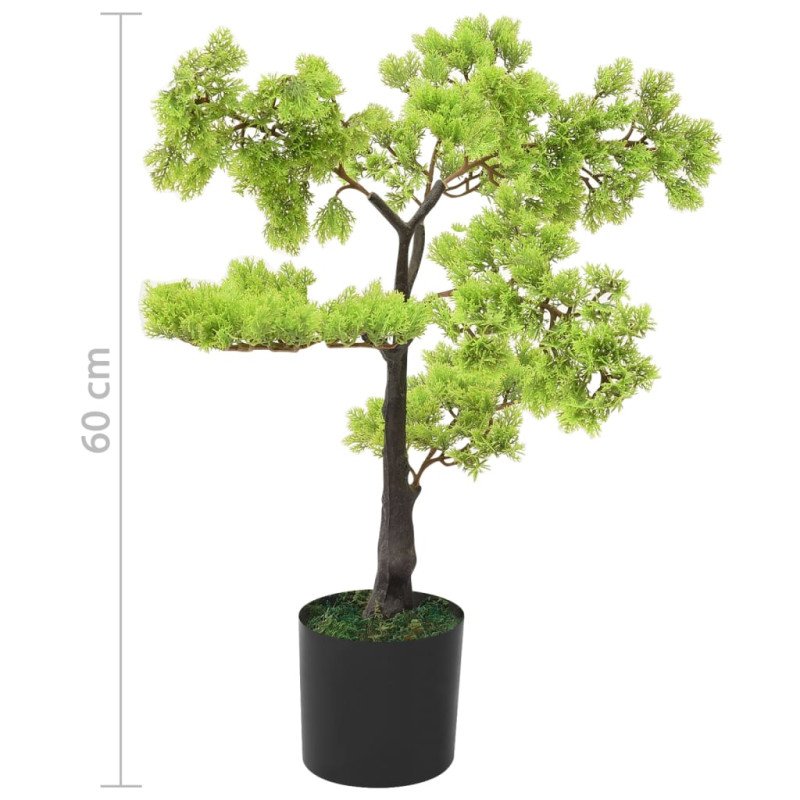 vidaXL Umelý bonsaj, cyprus s kvetináčom 60 cm, zelený