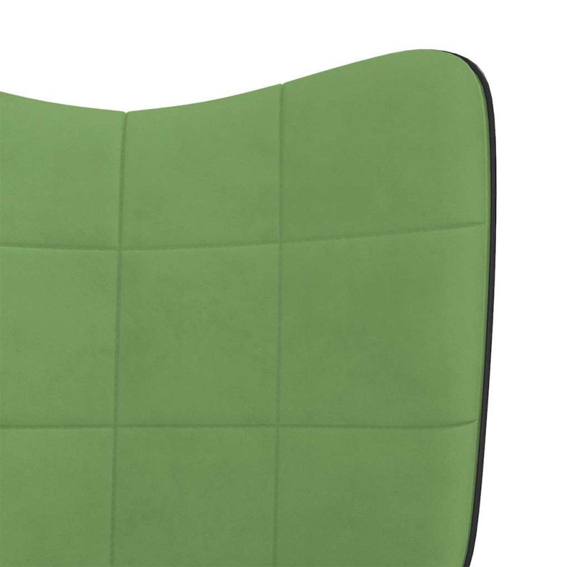 vidaXL Hojdacie kreslo bledozelené zamat a PVC