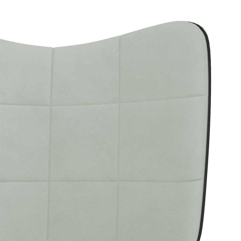vidaXL Hojdacie kreslo s podnožkou bledosivé zamat a PVC
