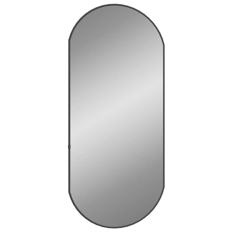 vidaXL Nástenné zrkadlo čierne 80x35 cm okrúhle