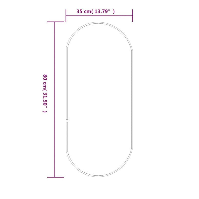 vidaXL Nástenné zrkadlo čierne 80x35 cm okrúhle