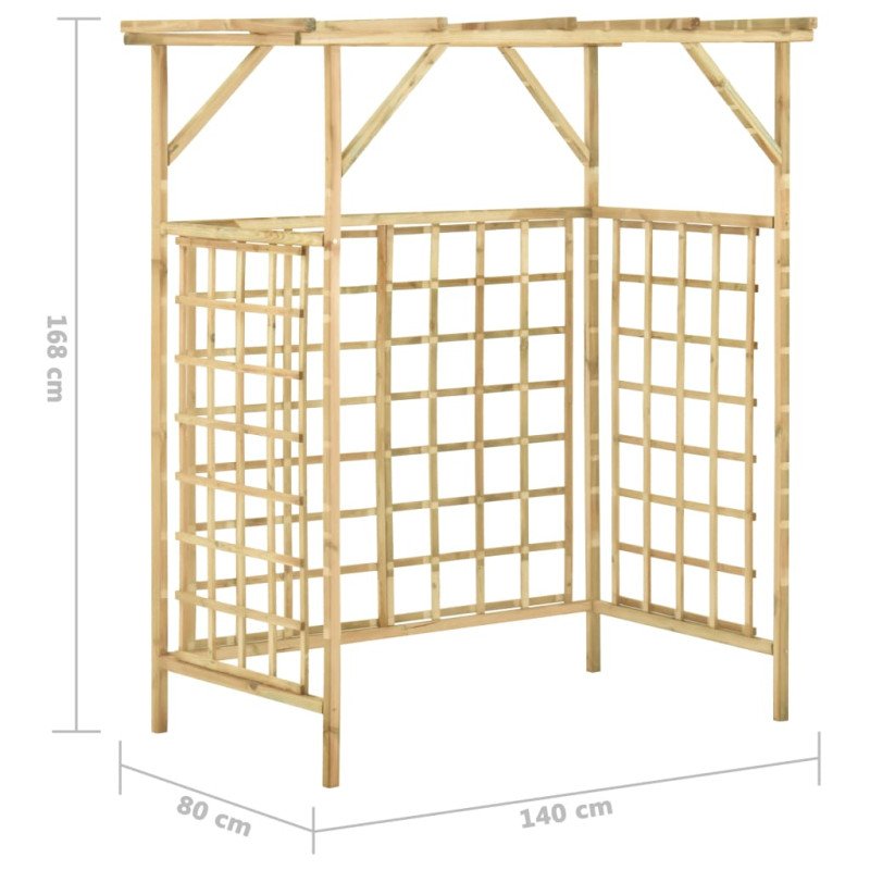 vidaXL Záhradná pergola pre dva koše impregnovaná borovica