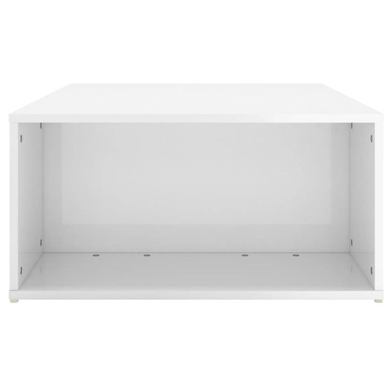 vidaXL Konferenčný stolík lesklý biely 90x67x33 cm drevotrieska