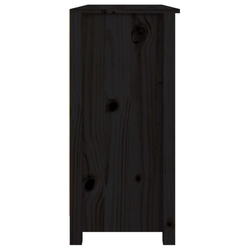 vidaXL Komoda čierna 100x35x74 cm borovicový masív