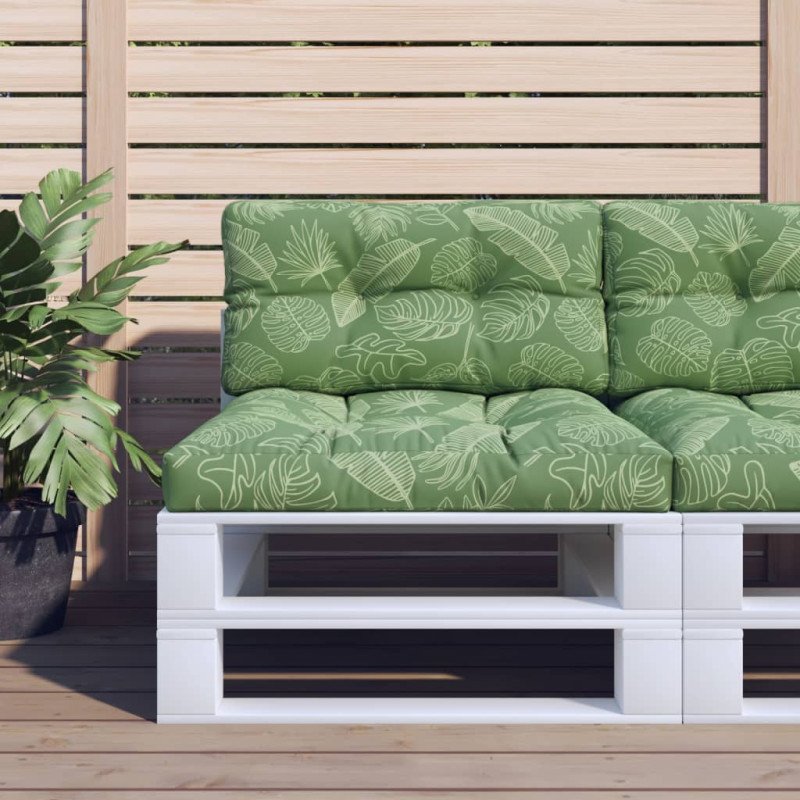 vidaXL Poduška na paletovú pohovku vzor listov 70x40x12 cm látka