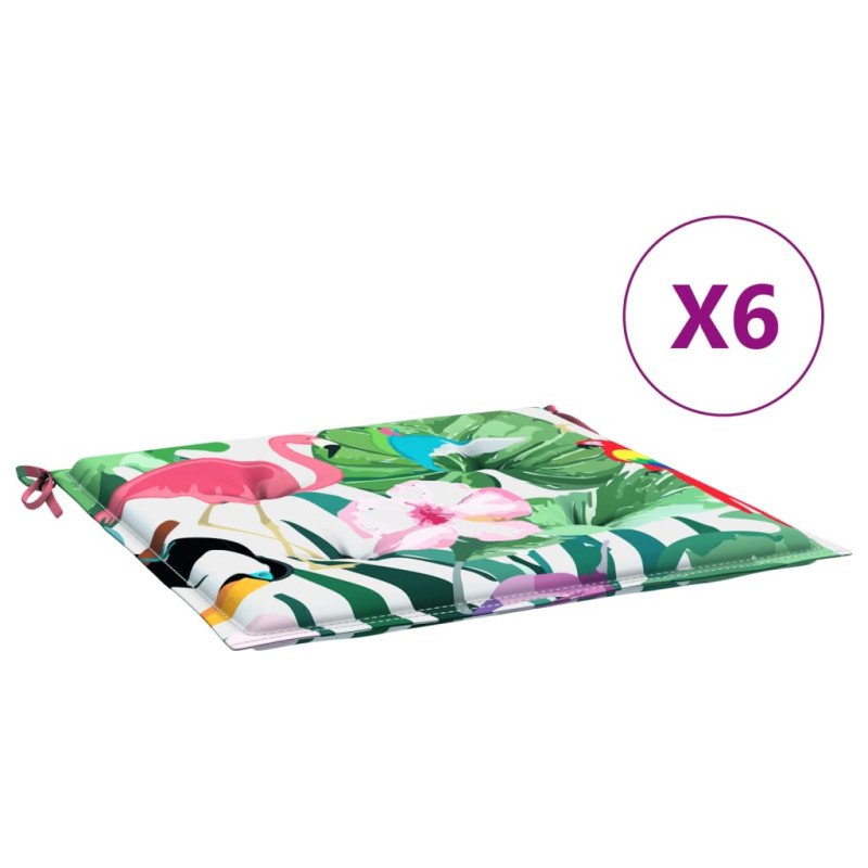 vidaXL Podložky na záhradné stoličky 6 ks farebné 40x40x3 cm látka
