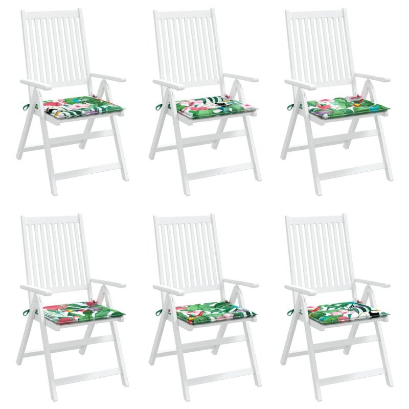 vidaXL Podložky na záhradné stoličky 6 ks farebné 40x40x3 cm látka