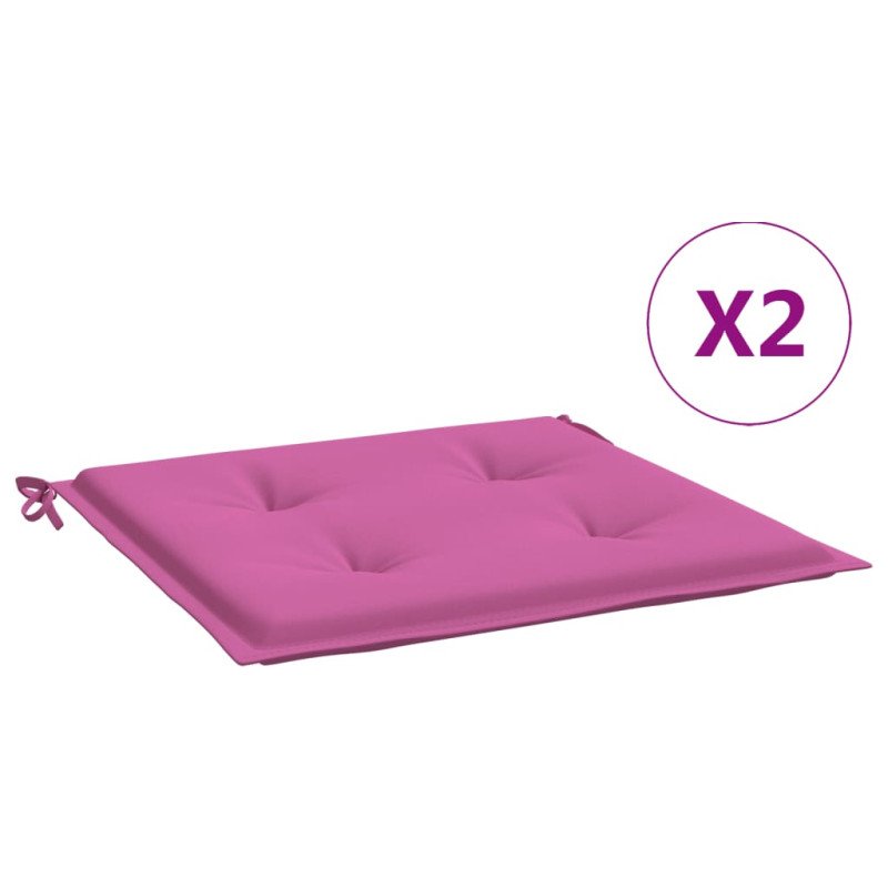 vidaXL Podložky na záhradné stoličky 2 ks ružové 50x50x3 cm látka