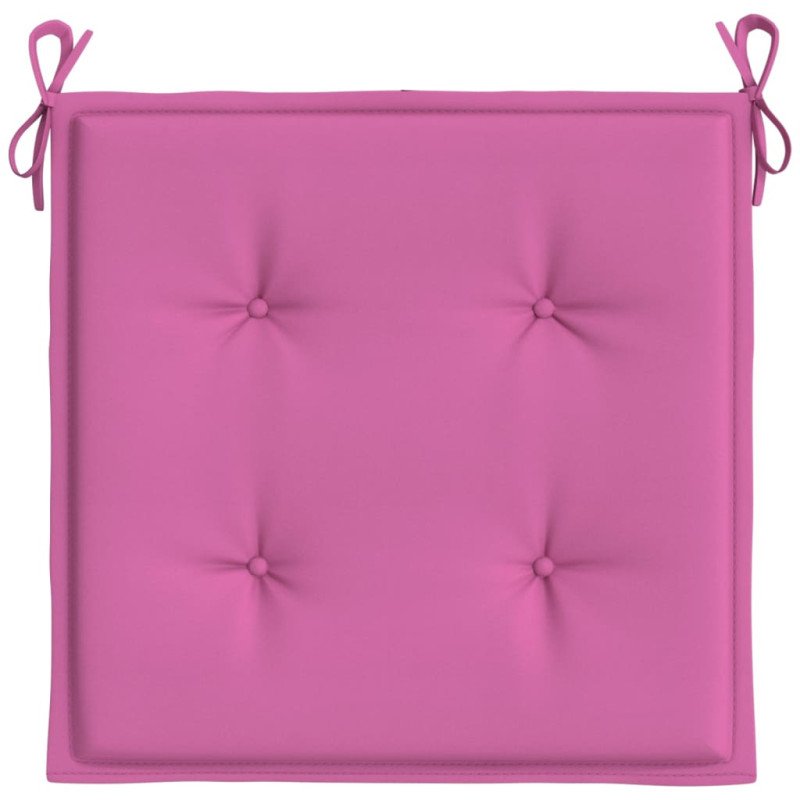 vidaXL Podložky na záhradné stoličky 2 ks ružové 50x50x3 cm látka
