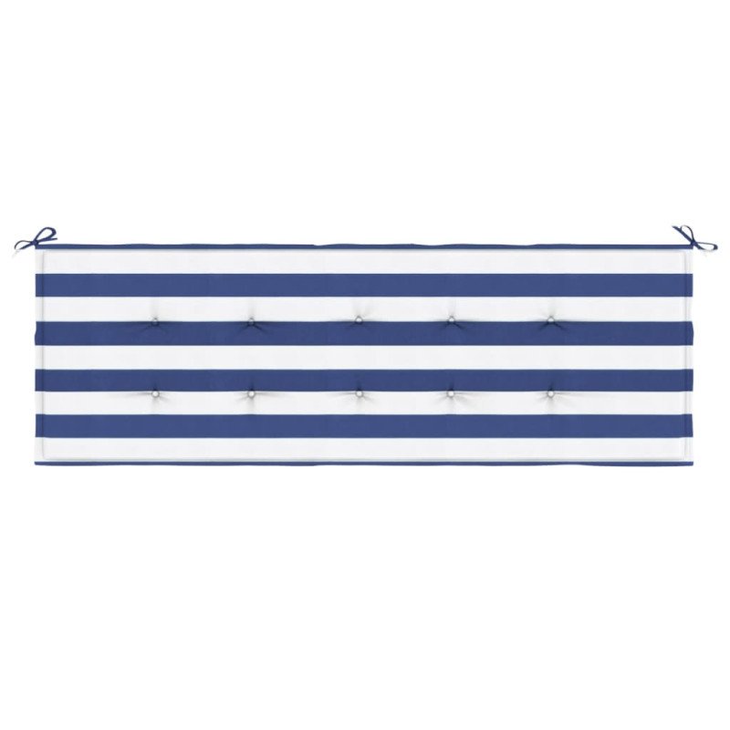 vidaXL Podložka na záhradnú lavičku modro-biele pruhy 150x50x3cm látka