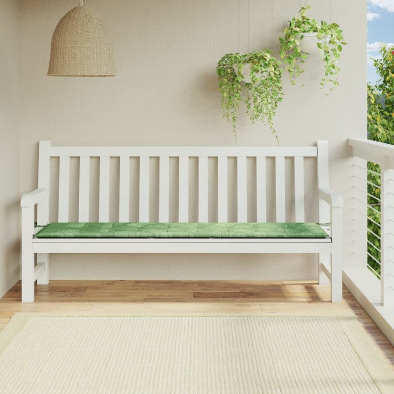 vidaXL Podložka na záhradnú lavičku vzor listov 200x50x3 cm látka