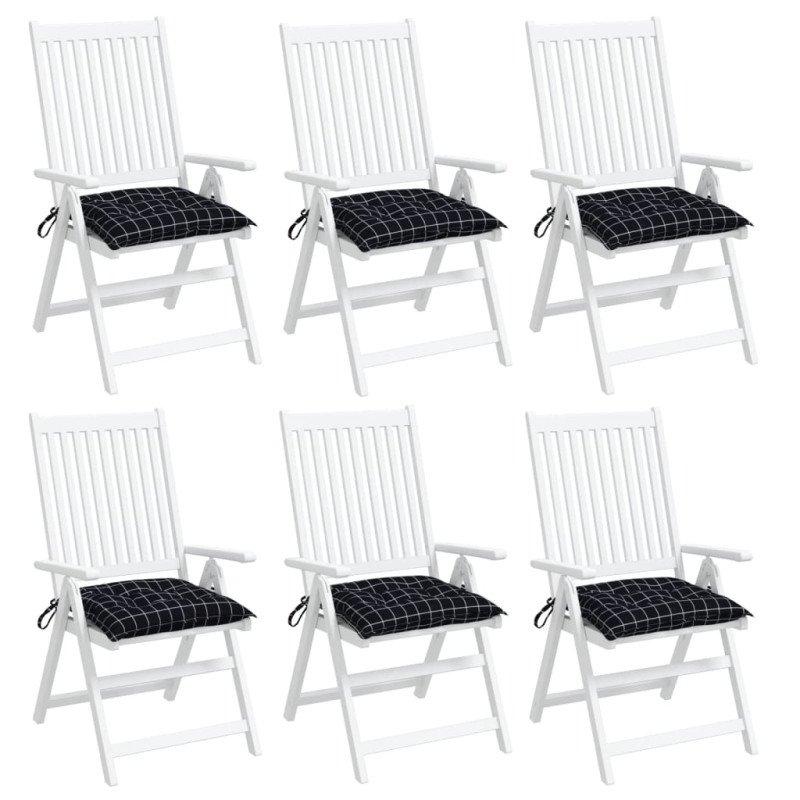 vidaXL Podložky na stoličku 6ks čierne kocky 50x50x7cm oxfordská látka