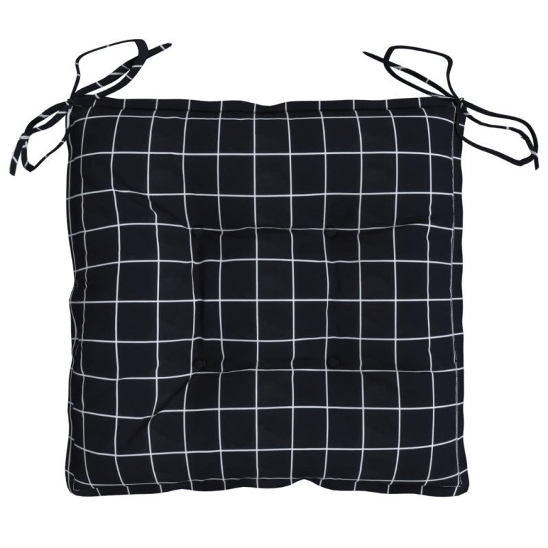 vidaXL Podložky na stoličku 6ks čierne kocky 50x50x7cm oxfordská látka